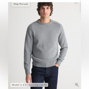 J. Crew Men's Heritage Cotton Crewneck Charcoal Sweater